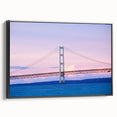 Black and white framed canvas of Michigan's Upper Peninsula landscape, ideal for bedroom wall decor.