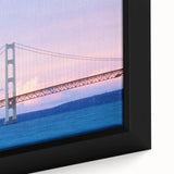 Extra large framed canvas of a textured Michigan Upper Peninsula scenery in vibrant colors on a black background.