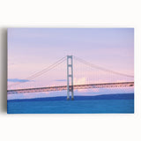 Black and white photo of Michigan's Upper Peninsula on stretched canvas, ideal for kitchen wall art.