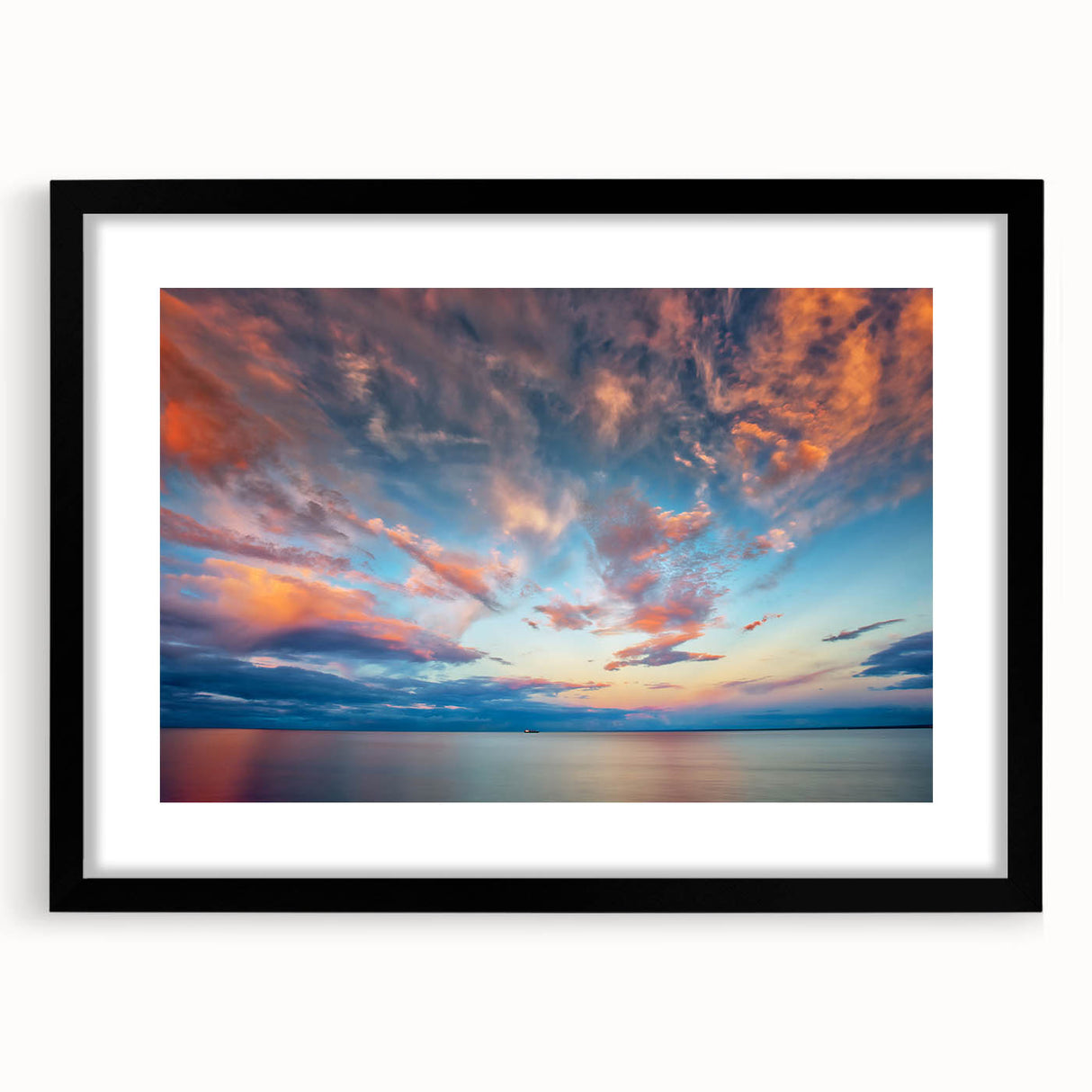 Extra large abstract art print featuring a colorful, textured Minnesota landscape on a framed canvas.