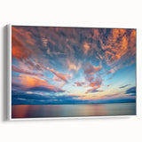 Vintage poster art of a Minnesota landscape in colorful hues on a large framed canvas, ideal for living room decor.