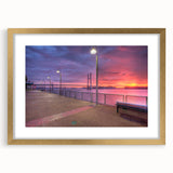 Extra large abstract art print depicting a textured Mississippi scenery in muted earth tones, framed in gold.