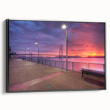 Black and white landscape art painting of Mississippi scenery on a framed canvas, suitable for bedroom wall decor.