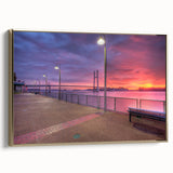 Framed canvas featuring a vintage-style Mississippi landscape in black and gold tones, ideal for bedroom wall art.