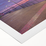 Art deco poster of a Mississippi landscape on rolled canvas, featuring muted green and blue tones.