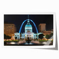 Extra large rolled print of St. Louis scenery with vibrant greens and blues, suitable as art wall dining room.