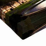 Large art of St. Louis skyline in black and white on stretched canvas, suitable for bedroom wall decor.