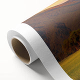 Art deco poster of Montana scenery in muted earth tones on rolled canvas, ideal for nursery wall art.