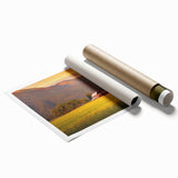 Extra large rolled print of Montana scenery with vibrant floral elements, ideal for classy bathroom wall art.