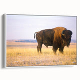 Vintage poster art of a Nebraska landscape on framed canvas, featuring vibrant colorful art, ideal for living room decor.