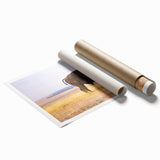 Extra large rolled print of Nebraska scenery with soft floral designs, ideal for classy bathroom wall art.