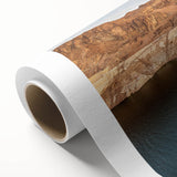 Art Deco style poster of Hoover Dam in muted blue and gray tones on rolled canvas, suitable for dining room wall art.