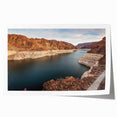 Rolled print of Hoover Dam in muted earth tones, suitable as extra large wall art for a dining room.
