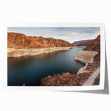 Rolled print of Hoover Dam in muted earth tones, suitable as extra large wall art for a dining room.