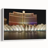 Framed canvas of a vintage Las Vegas poster in vibrant colors, ideal for living room decor.