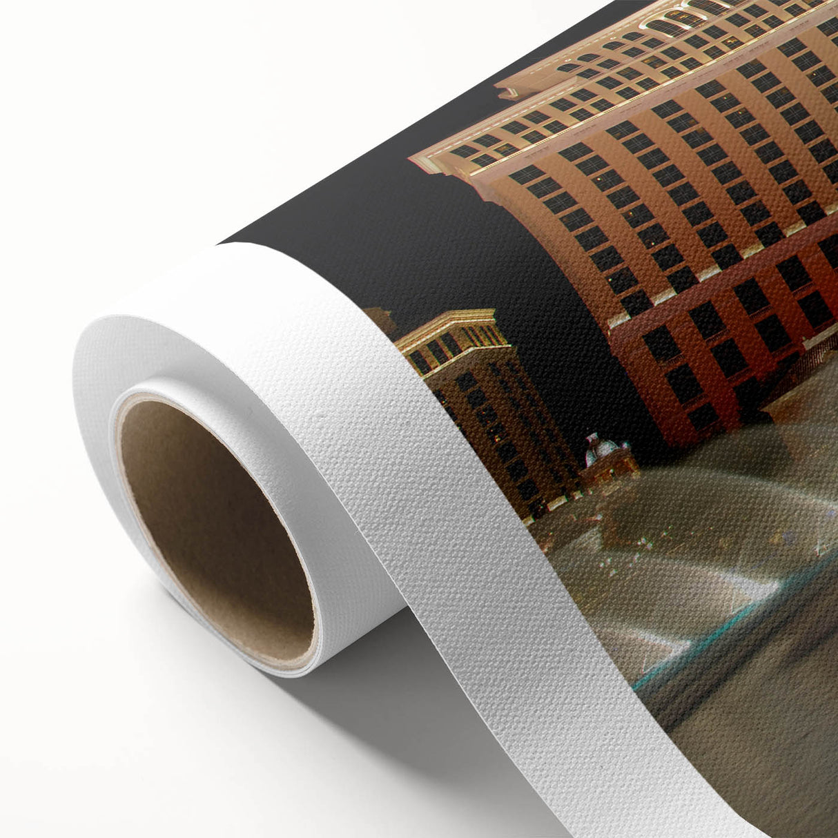Art Deco poster of Las Vegas skyline in vibrant colors on rolled canvas, ideal for nursery wall art.