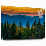 Acrylic print of a New Hampshire landscape in muted earth tones, ideal for bedroom or dining room decor.