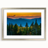 Textured abstract art print depicting a serene New Hampshire landscape in muted earth tones, framed in silver.