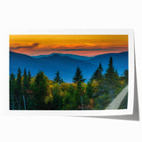 Rolled canvas print of a New Hampshire landscape with soft pastel tones, suitable for art wall dining room.