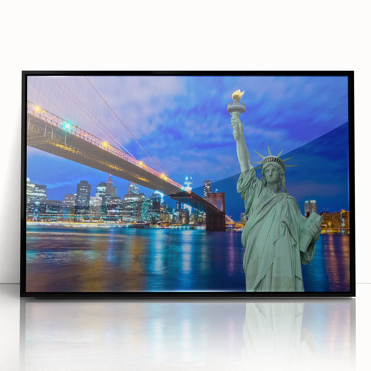 Large abstract wall art depicting New Jersey scenery in muted colors on a framed acrylic.