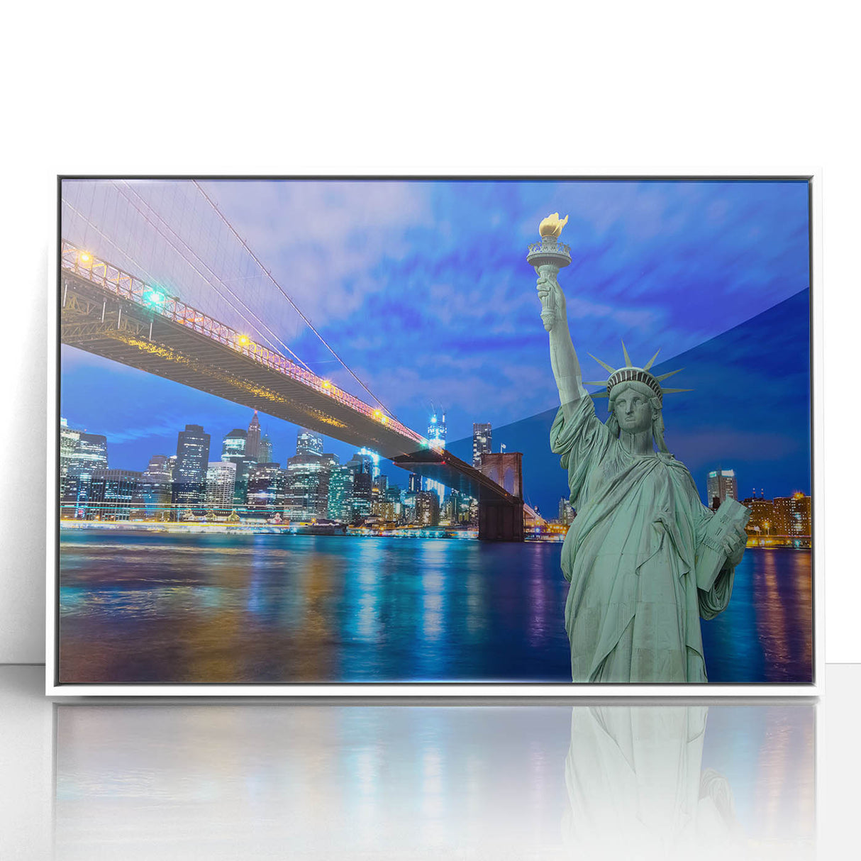 Art deco poster of New Jersey scenery in muted colors on acrylic framed for nursery wall art or dining room decor.