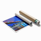 Extra large rolled print of New Jersey scenery featuring muted floral designs, ideal for classy bathroom wall art.