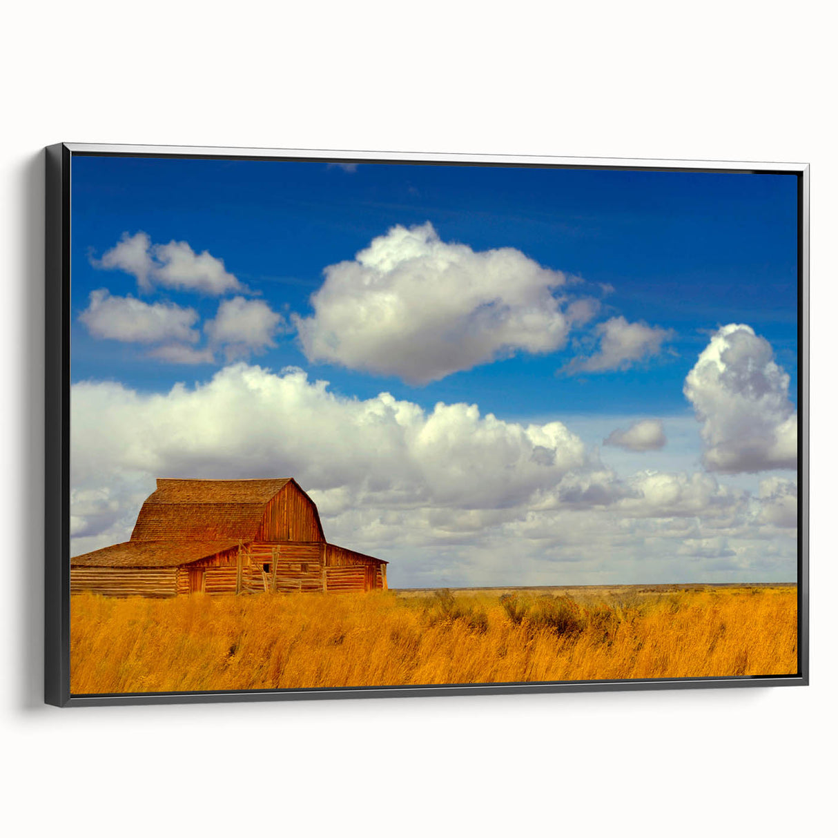 Black and white landscape art painting of New Mexico on framed canvas, ideal for bedroom wall decor.