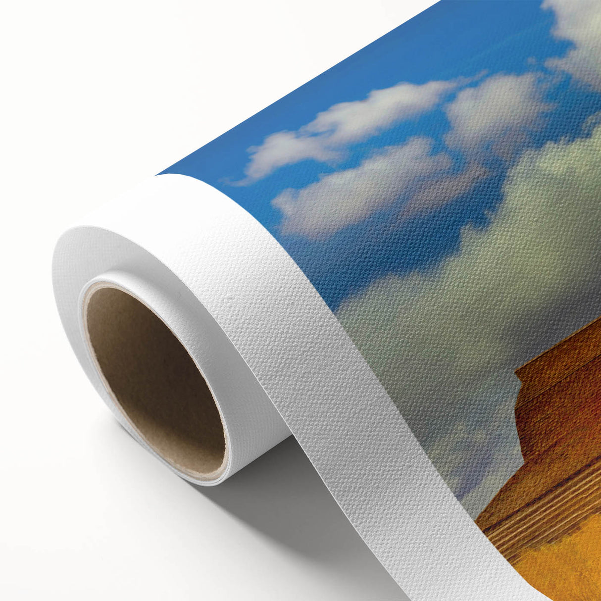 Art deco poster of New Mexico scenery in pastel shades on rolled canvas, ideal for nursery wall art.