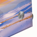 Large abstract wall art of White Sands, New Mexico in muted earth tones on acrylic glass, ideal for dining room art.