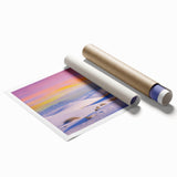 Extra large rolled print featuring a serene White Sands, New Mexico landscape in muted beige and blue tones.