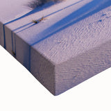 Black and white landscape art painting of White Sands, New Mexico on large stretched canvas, ideal for bedroom wall art.