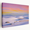 White Sands, New Mexico landscape on large stretched canvas in soft beige and white tones, ideal for kitchen wall art.