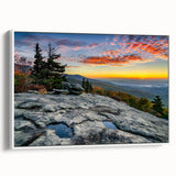 Vintage poster art of Blue Ridge, North Carolina on framed canvas, featuring colorful art in large format.