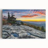 Black and white stretched canvas of the Blue Ridge Mountains, ideal for kitchen wall art.