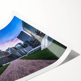 Extra large wall art featuring line art flowers in soft pastel shades on a rolled print, ideal for large living room decor.