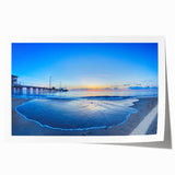 Outer Banks, North Carolina scenery on a rolled print, featuring soft blue and green tones, ideal for art wall dining room.