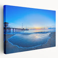 Large canvas print of the Outer Banks in North Carolina featuring soft blue and beige tones, ideal for kitchen wall art.