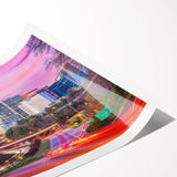 Extra large wall art depicting line art flowers in black on a white background, rolled print.