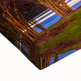 Black and white landscape art painting of Raleigh skyline on stretched canvas, suitable for bedroom wall decor.