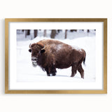 Textured abstract art print of North Dakota scenery in muted earth tones, framed in gold, ideal for living room decor.