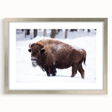 Textured abstract art print of North Dakota scenery in muted earth tones, framed in silver, ideal for bedroom art.