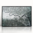 Large abstract wall art depicting Adirondack scenery in muted earth tones on a framed acrylic.