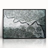 Large abstract wall art depicting Adirondack scenery in muted earth tones on a framed acrylic.