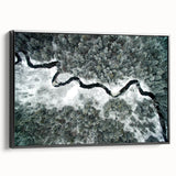 Black and white landscape art painting of Adirondacks on framed canvas, ideal for bedroom wall art.