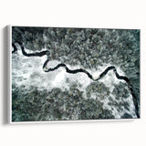 Vintage poster art of Adirondacks scenery in colorful hues on a large framed canvas, ideal for living room decor.