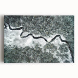 Black and white photograph of Adirondack scenery on stretched canvas, ideal for kitchen wall art.
