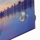 Large abstract wall art of Long Island scenery in mid-century modernist style on acrylic glass.