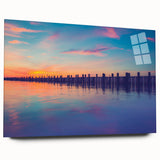 Acrylic print of a large abstract depiction of Long Island's scenery in muted earth tones.