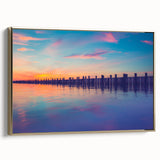 Framed canvas featuring a vintage-style Long Island landscape in black and gold tones, ideal for bedroom wall art.