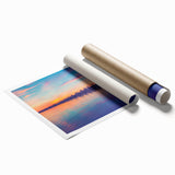 Extra large rolled print of Long Island scenery with muted floral art.